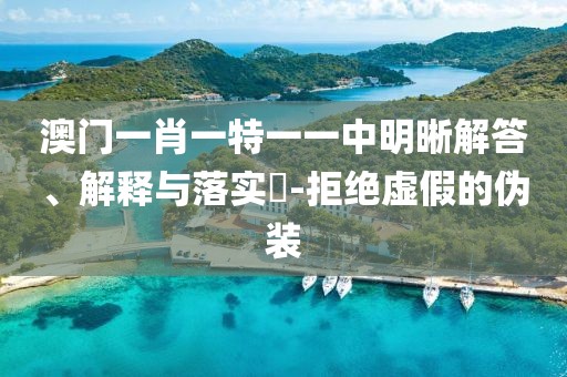 澳门一肖一特一一中明晰解答、解释与落实​-拒绝虚假的伪装